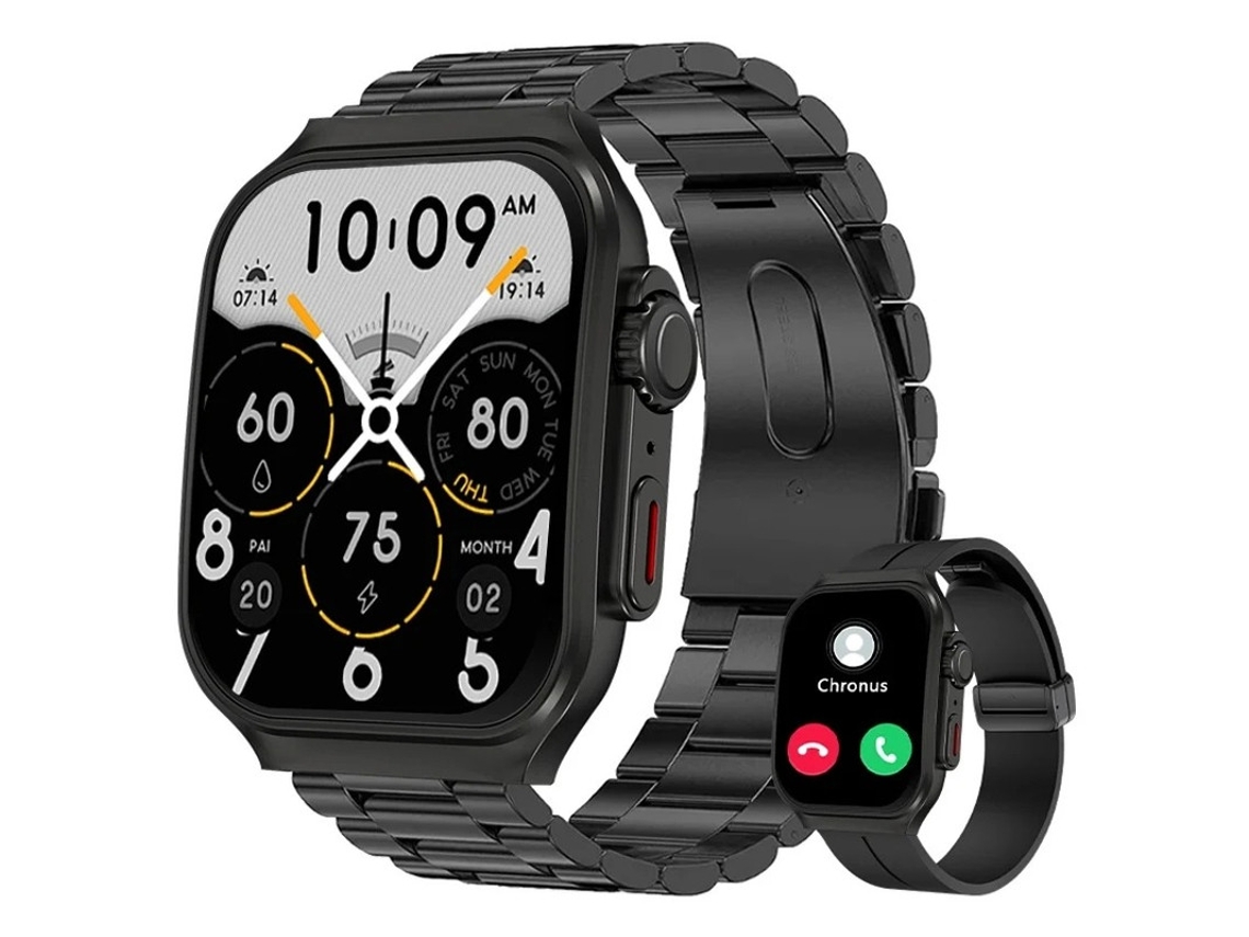 Reloj inteligente con pantalla Ultra HD de 2.01" con diseño curvo 3D, llamadas Bluetooth, monitoreo de frecuencia cardíaca y Spo2 (pre Yizhood (dos correas))