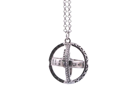 Collar de colgante de bola de giro astronómico vintage 100 idiomas regalo de joyería