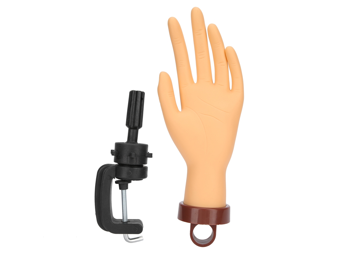 Mano De Maniquí Flexible Para Practicar Arte De Uñas Con Soporte, Mano Falsa Blando Para Ejercicios De Uñas