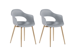 2 cadeiras de jantar em estilo escandinavo BELIANI Utica de Material sintético Cinzento 54x47x81