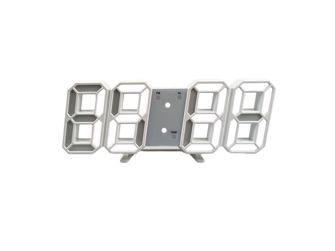 Reloj digital 3D, LED montado en la pared, pantalla de tiempo y temperatura NEVEANCE