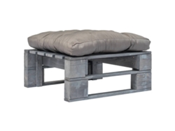 Otomana de palé con cojín gris, madera gris, DKD HOME DECOR