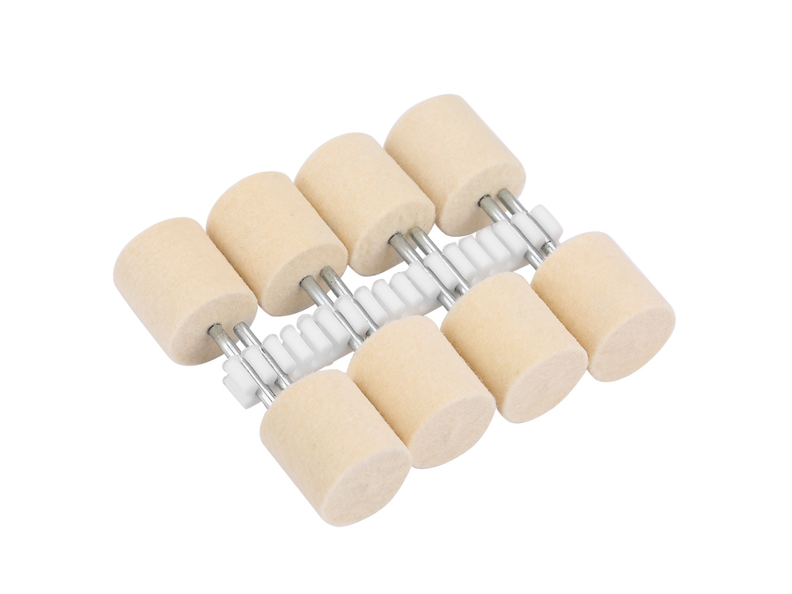 8 Cabezales Cilíndricos De Pulido De Lana Con Pasador De 3 Mm Para Herramienta Rotativa (18 Mm)