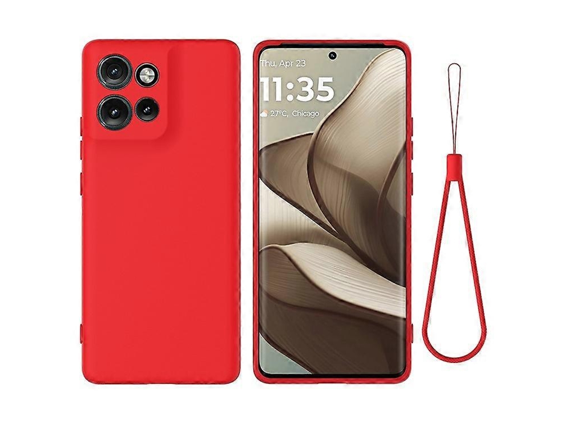 Funda De Silicona Líquida Antiarañazos Compatible Con Motorola Edge 50 Neo 5g Con Correa De Mano