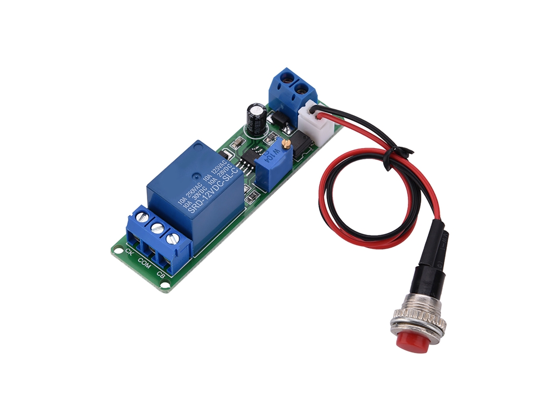 Módulo De Relé Temporizador Ajustable De 12 V Cc Con Interruptor De Apagado Retardado (1-10 Segundos)