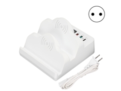 Estación De Carga Usb De 6 Puertos Para Carga Inalámbrica De Múltiples Dispositivos Con Pantalla Lcd Y Enchufe Estadounidense