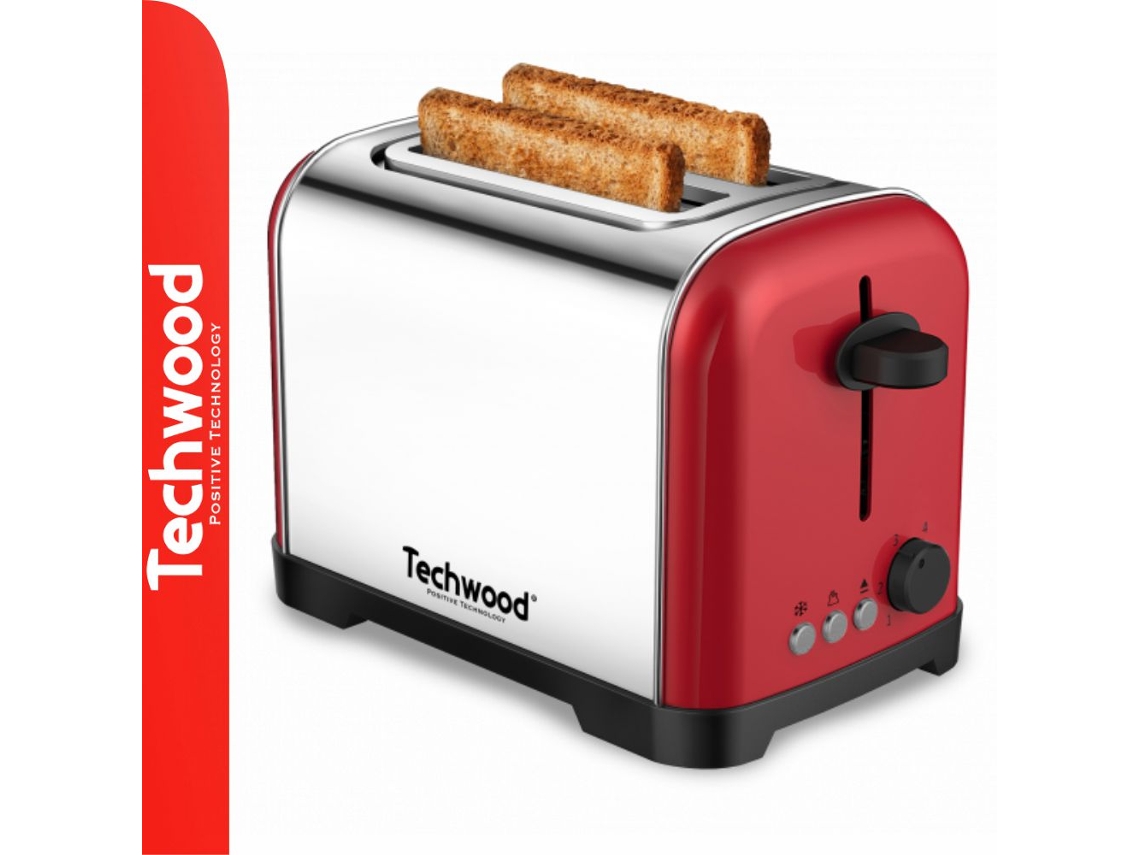 Tostadora Techwood de 2 ranuras y 700 W de acero inoxidable