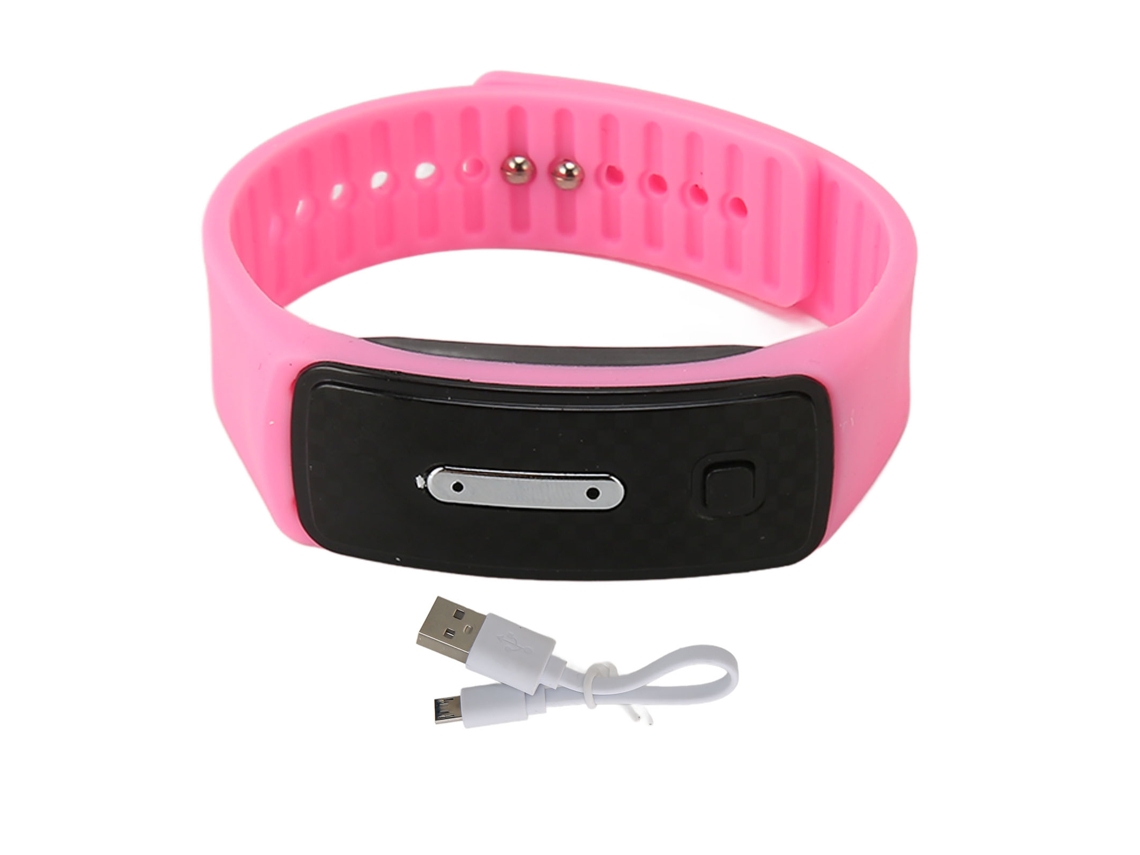 Reloj repelente eléctrico inteligente portátil de color rosa con carga USB