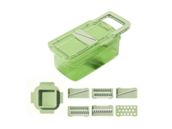 Rallador multifuncional con seis herramientas de corte, picador de verduras redondo, picador de alimentos con recipiente, nuevo Everley891