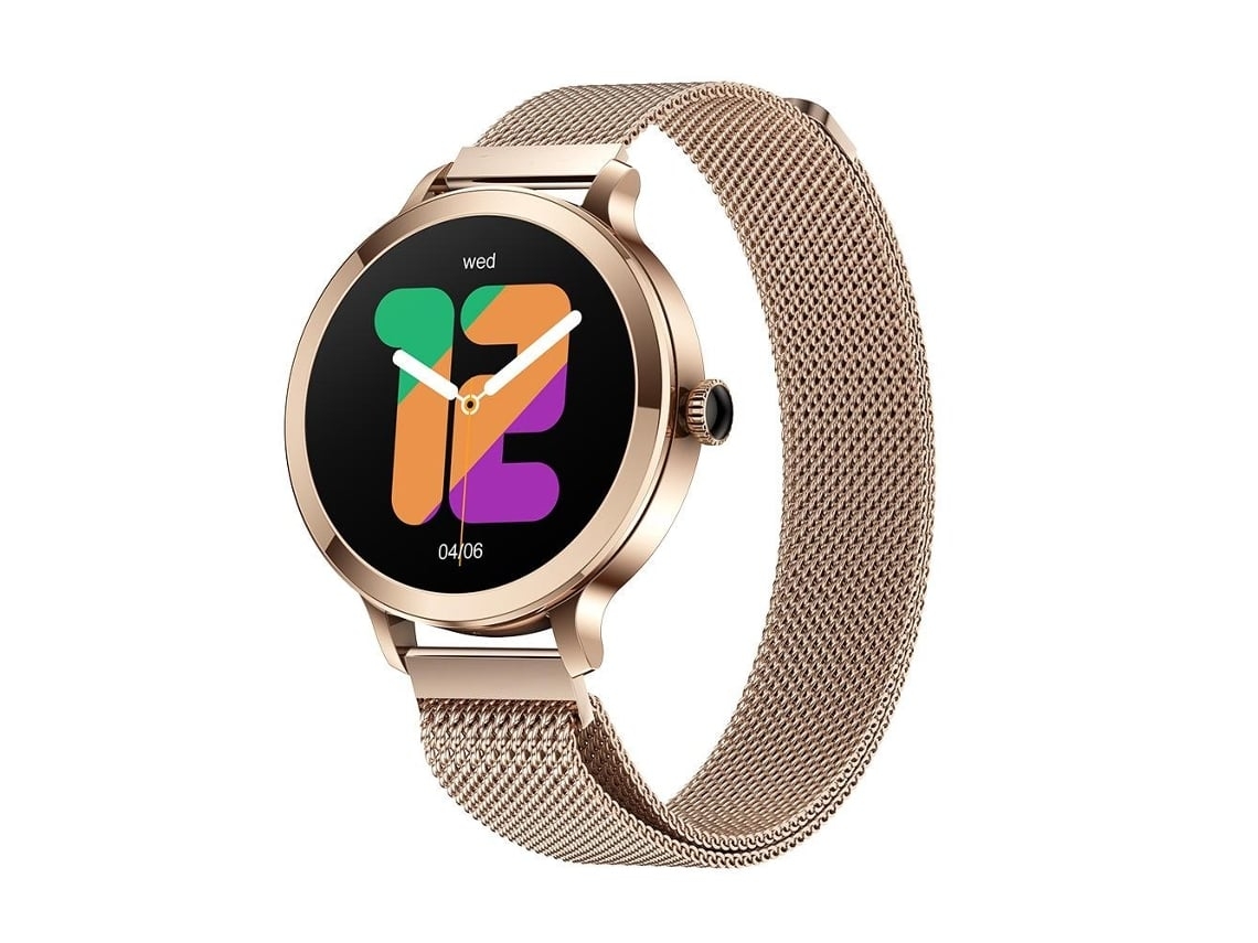 Reloj inteligente pequeño de tela para mujer con pantalla AMOLED de 1106 pulgadas, compatible con Android e iOS, resistente al agua IP68. Saisiyiky