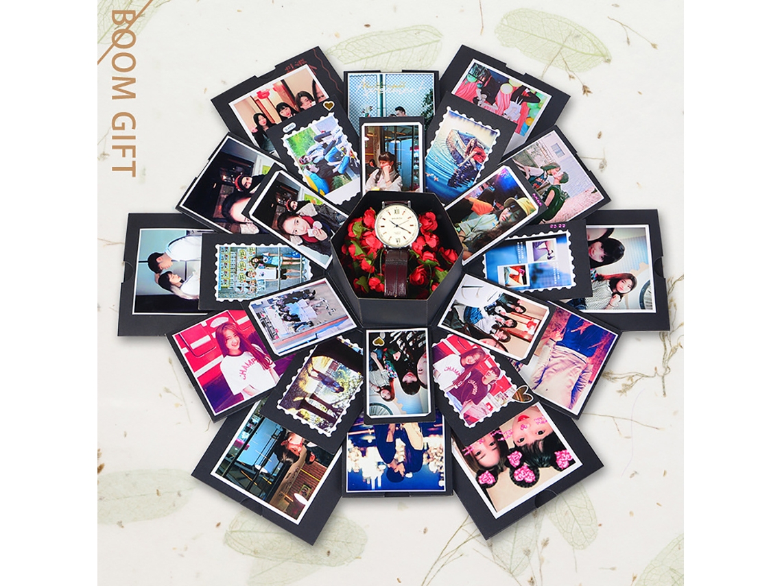 Caja Sorpresa, Caja Creativa DIY para Regalo de Cumpleaños con Tema de Amor, Álbum de Fotos y Recuerdo por Descubrir EIOORORRIY