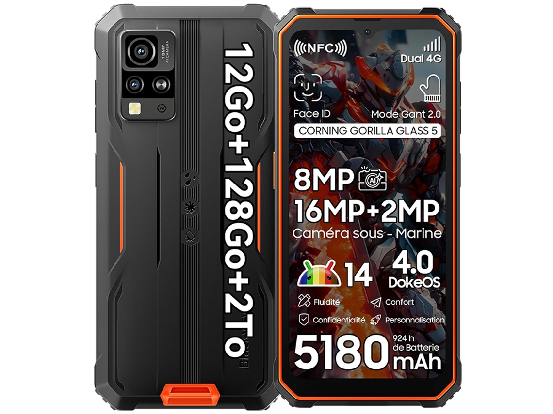 Smartphone BLACKVIEW BV4800 Pro (6.56'' - 12 GB - 128 GB - Naranja)