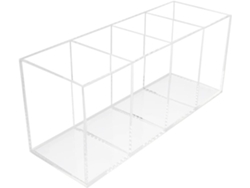Organizador De Escritorio De Acrílico Transparente Para Lápices Y Brochas De Maquillaje 225x76x95 Mm
