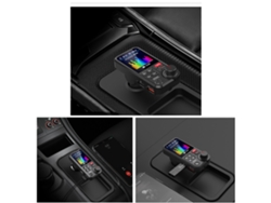 Transmisor FM para coche, Bluetooth, reproductor de MP3, cargador USB doble, pantalla de 1,8''
