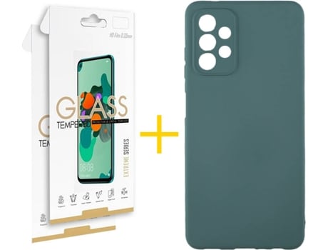 Kit Funda + Protector de Pantalla Samsung A32 5G SKYHE Cristal Templado 4911 Verde