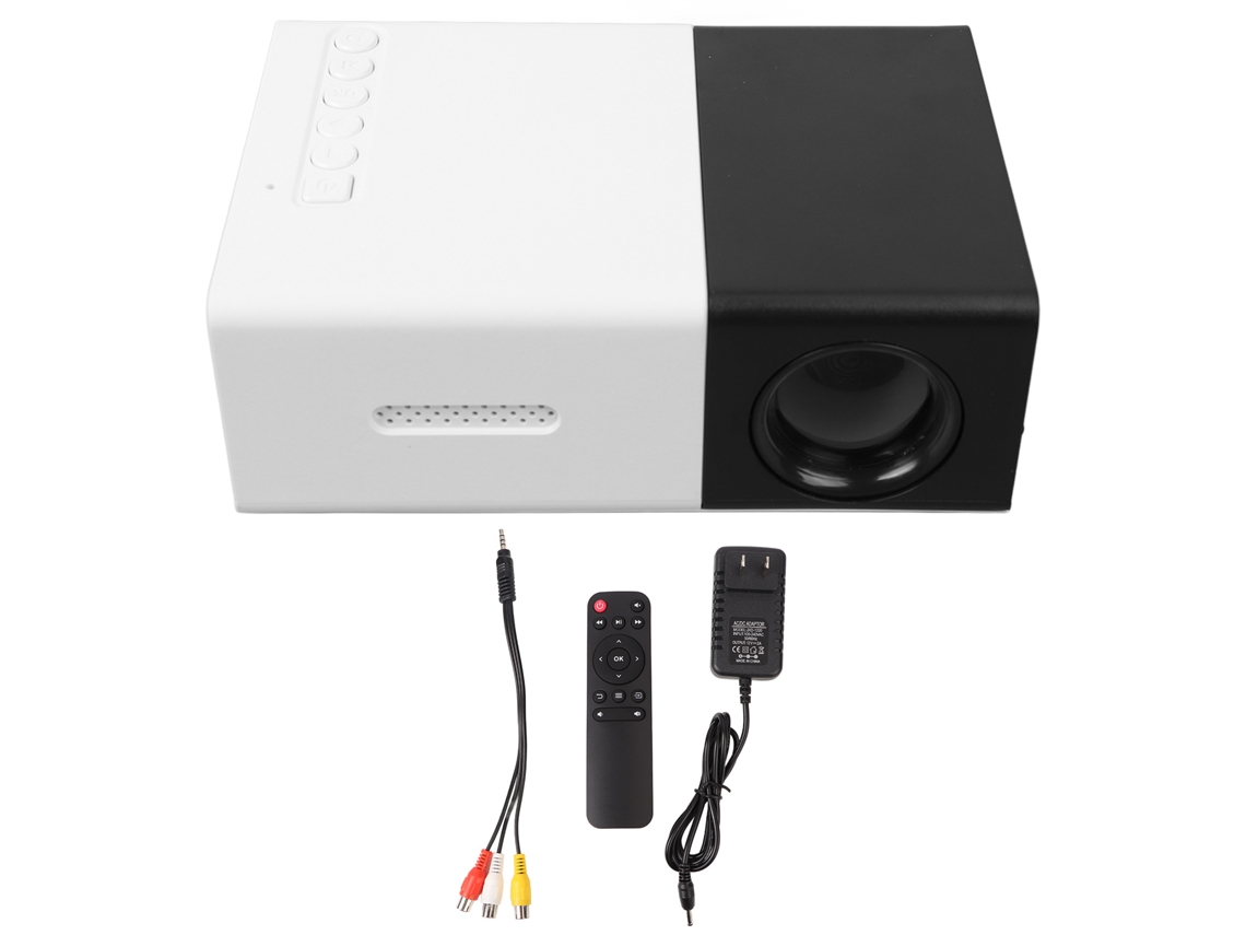Proyector Led Portátil Hd 1080p Para Niños Con Ángulo De Proyección Ajustable, Blanco Y Negro.