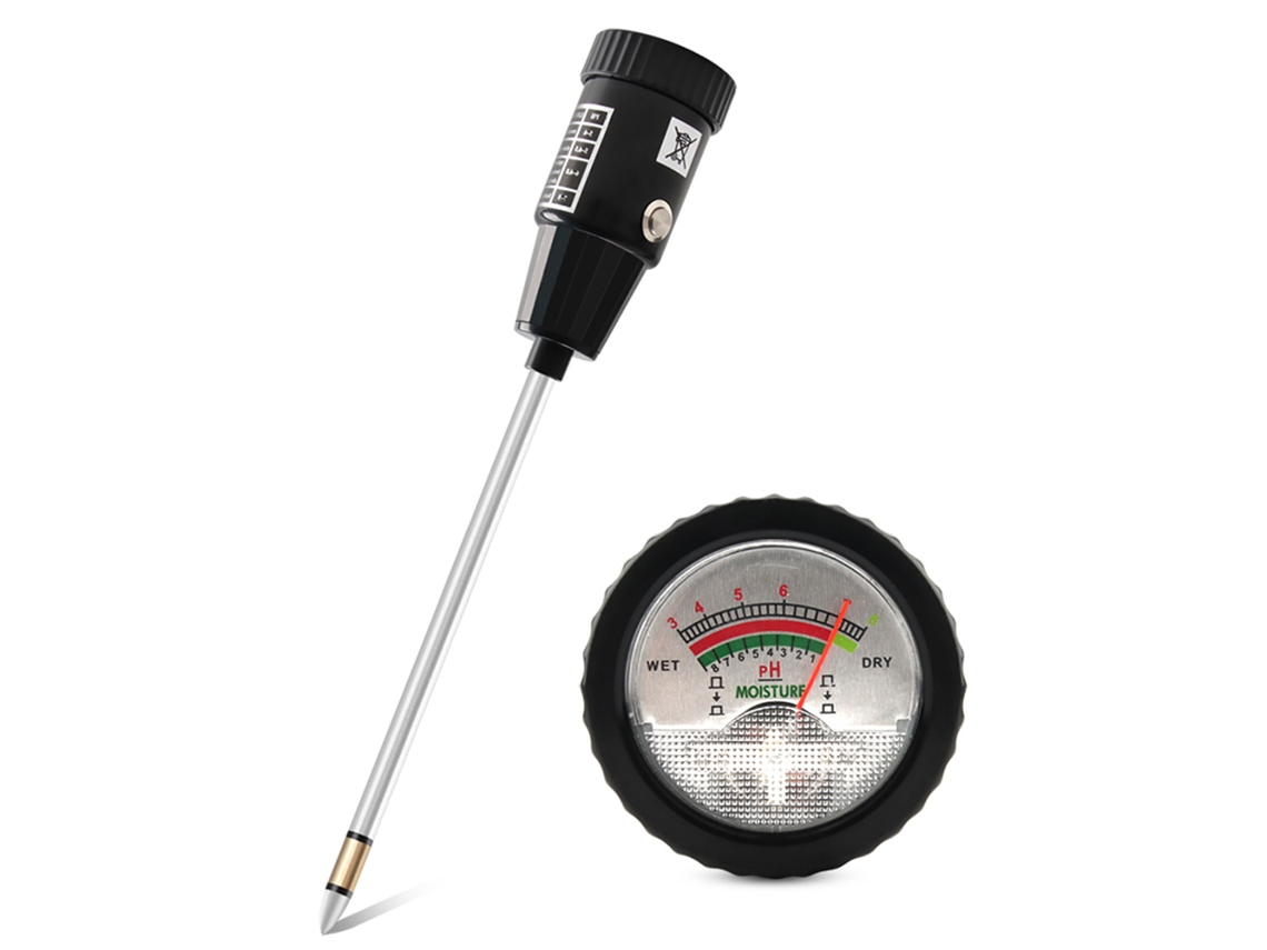 Medidor De Ph Y Humedad Del Suelo (sin Pilas) Con Sonda De 300 Mm De Longitud Para Jardines Interiores Y Exteriores Y Huertos.