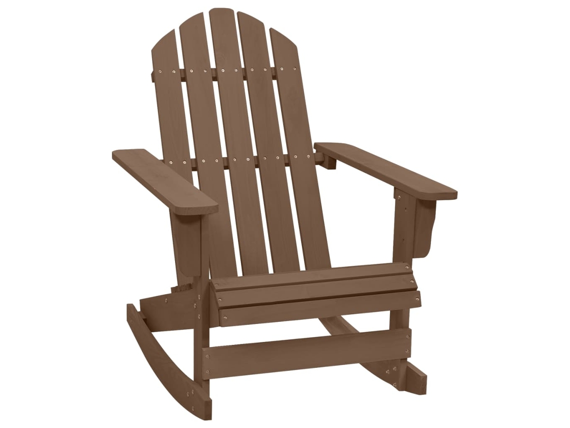 vidaXL Silla mecedora de jardín de madera marrón