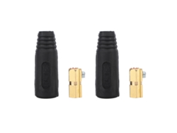 2 conectores rápidos para cable de soldadura de cobre estilo europeo 200-400a Edkl con aislamiento de goma resistente al aceite y a altas temperaturas.