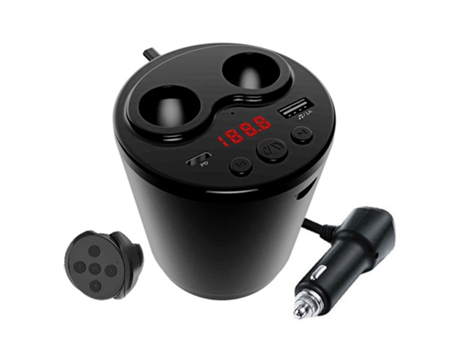 Transmisor FM con control remoto PD Tipo C Cargador USB para automóvil Kit de manos libres para automóvil Modulador FM 5.0 compatible con Bluetooth...