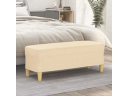 LOVELY HOME Taburete Banco 100X35X41 Cm Tela Color Crema