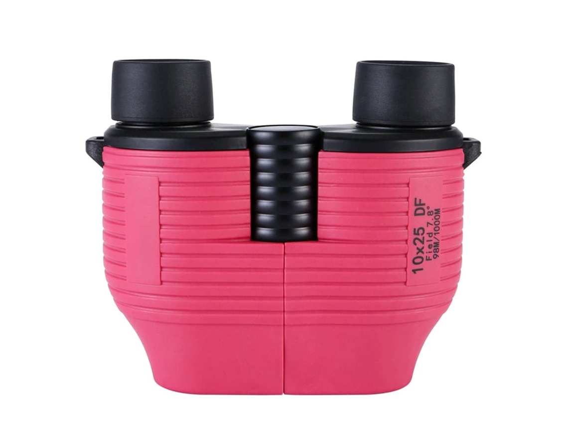 Binoculares para adultos 10x25 HD, telescopio de alta potencia, tamaño compacto, ideal para conciertos con poca luz, Bestvite (rosa)