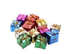 12 Cajas Navideñas Decorativas De Cartón Para Colgar, Ideales Para La Decoración Del Árbol Y Del Hogar.