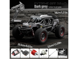 Coche RC 116, 38 km/h, tracción 4x4 con LED, Monster Truck todoterreno de alta velocidad para derrapar, juguete para niños, color negro. Aeuzwr