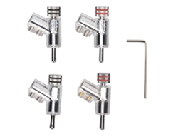 4 Conectores Banana Ba1403r Con Bloqueo, Chapados En Rodio, Para Altavoces, Receptores Av Y Amplificadores