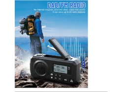 Radio DAB portátil con manivela, energía solar, Bluetooth, FM, alarma SOS, batería externa de 5000 mAh y lámpara de lectura de emergencia Viewleaf.