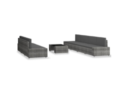 Maison Exclusive - Juego De Muebles De Jardín 8 Piezas Ratán Sintético Gris