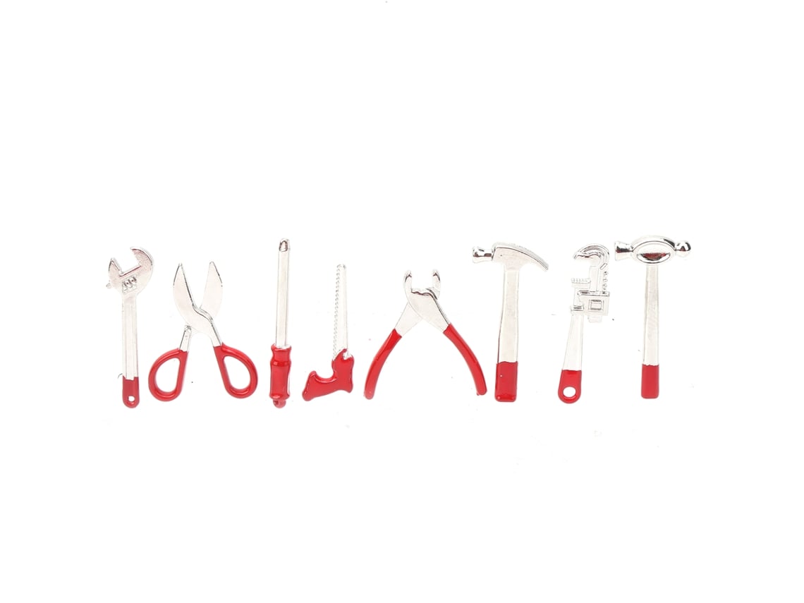 Mini Kit De Herramientas Para Casa De Muñecas A Escala 1:12 De Aleación De Zinc Con 8 Accesorios.