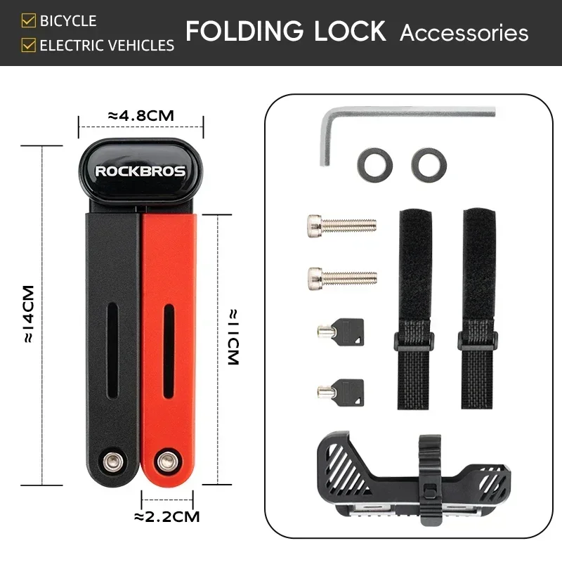 Candado de bicicleta plegable MDUG para seguridad antirrobo con cadena extensible de 120 cm*