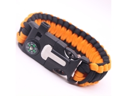 Dos pulseras de supervivencia, encendedor de pedernal y acero, silbato, brújula, MDUG