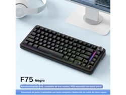 Teclado Mecánico Inalámbrico Para Juegos, Teclas Pbt, Letras Laterales, Diseño Del 75 %.