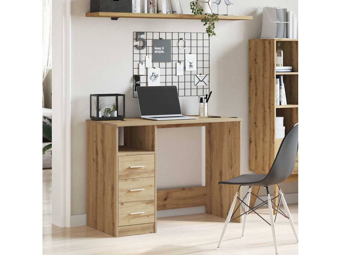 Escritorio | Mesa | Mesa de escritura 102x50x76 cm Fabricado en madera de roble artesanal
