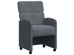 Juego de 2 sillas de comedor con ruedas de terciopelo gris oscuro EXCLUSIVA MAISON