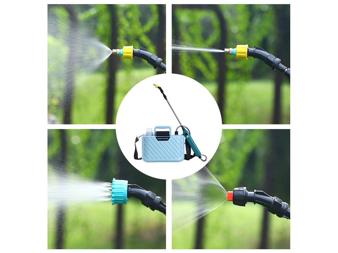 Pulverizador Eléctrico De Jardín De 5 Litros Con Varilla Telescópica Ajustable Y Modos De Pulverización Multifuncionales.