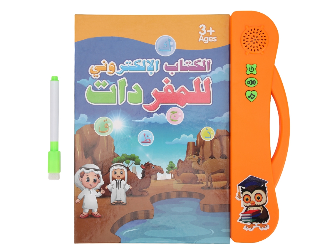 2026yncm-libro Electrónico Con Sonido Para Niños Libro De Aprendizaje Con Lápiz De Aprendizaje Idioma Árabe Juguete Puzzle Naranja