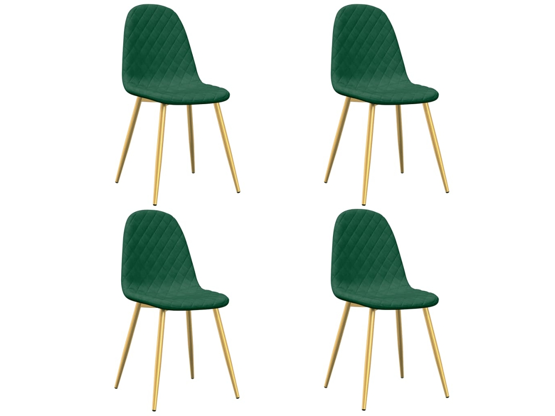 Maison Exclusive - Sillas De Comedor 4 Unidades Terciopelo Verde Oscuro