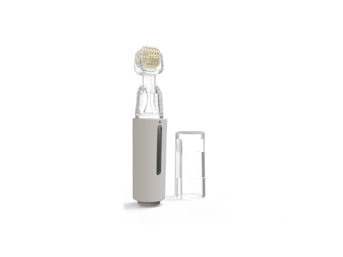 Rodillo de microagujas Herramienta de belleza con microagujas Rodillo de microagujas unisex Rodillo facial para el cuero cabelludo Barba 0 25 mm Blanco Yemaesre