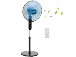 Ventilador De Pie, 45w, Altura Regulable 110-124cm, Mando A Distancia, 3 Velocidades, Oscilación, Temporizador