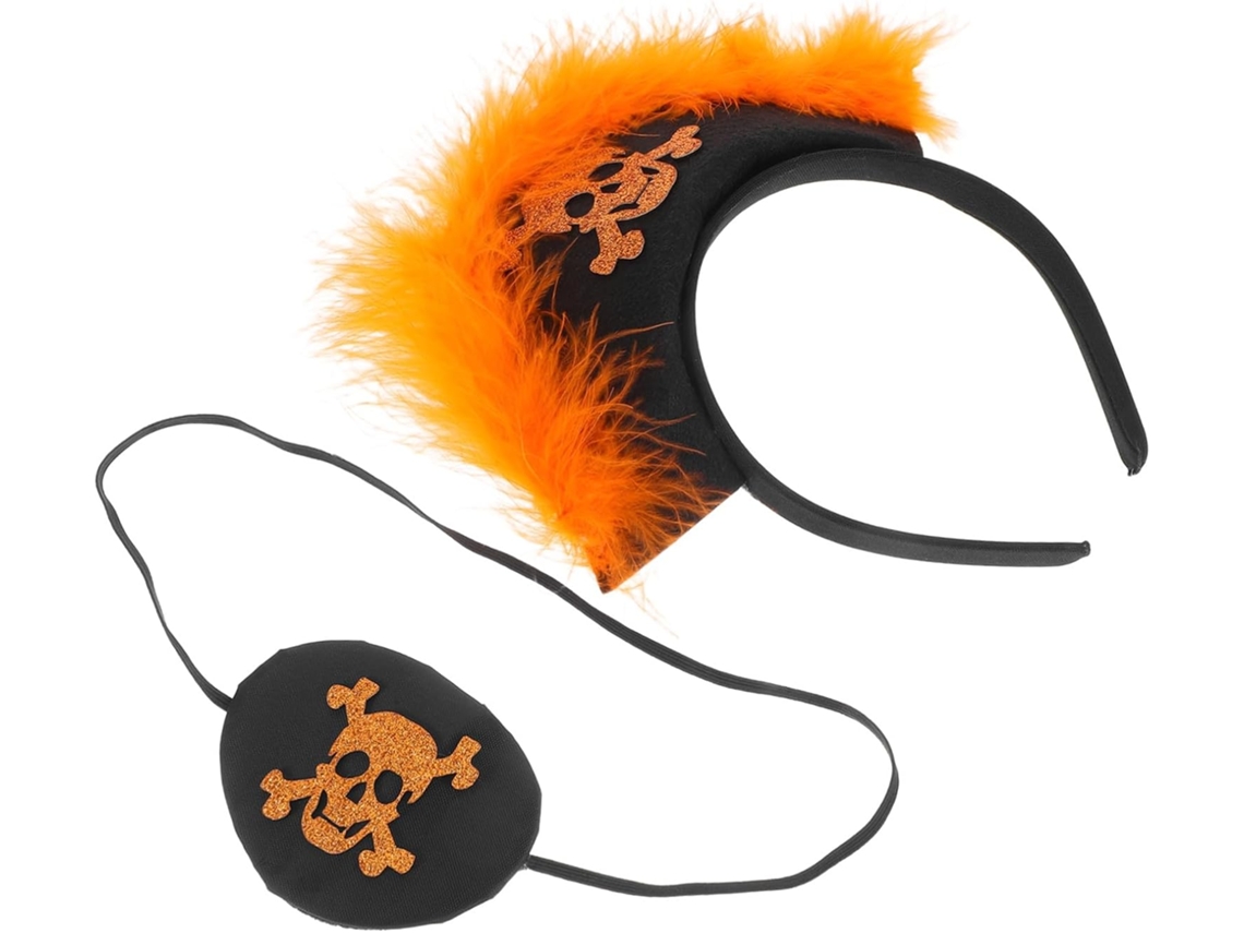Chapéu de pirata, máscara e faixa de cabeça para meninos e meninas, Cap-olho para meninas, Acessório
