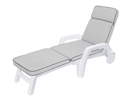 Cojín para tumbona de jardín o playa, cojín para muebles de jardín - 178x47x5 cm - Gris SALES CORE
