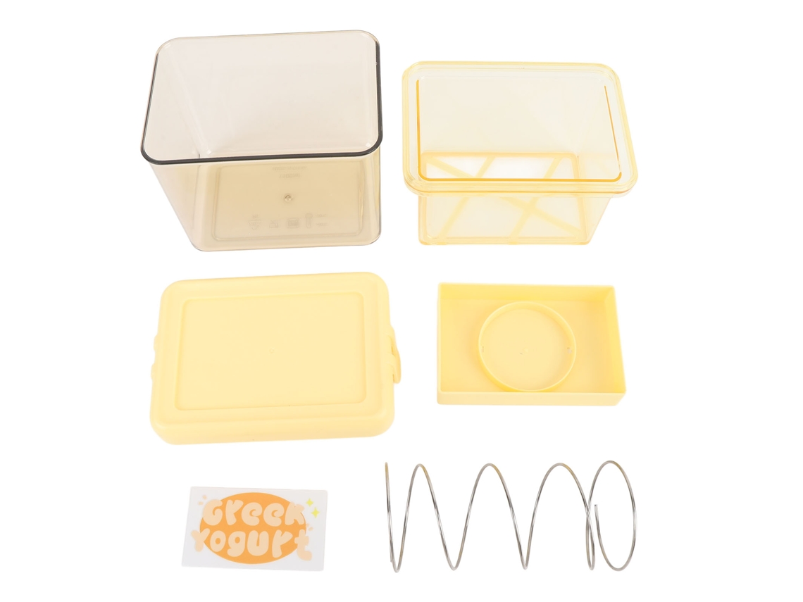 Colador Casero Para Yogur Griego Con Malla Fina, Separador De Suero De Leche Ps Hips Para Queso, 14,5 X 10,5 X 13,5 Cm, Amarillo.