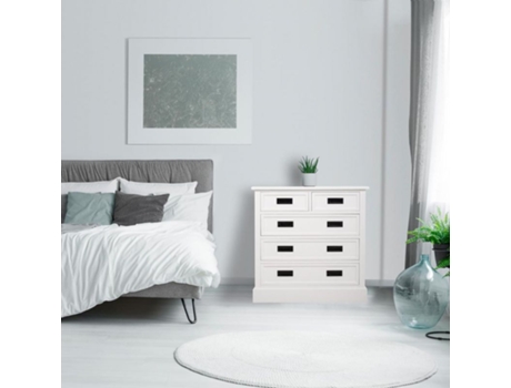 Consola de madera blanca 80x40x80,5h cm