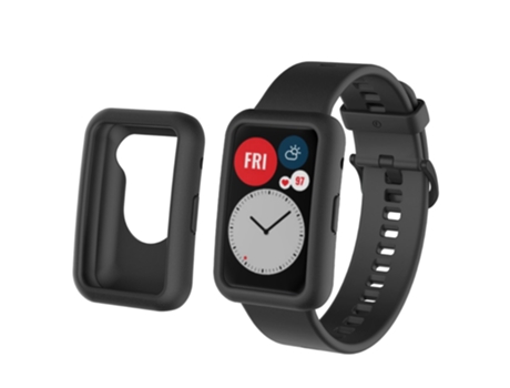 Correa de Silicona ajustable antiarañazos para Huawei Watch Fit - negro
