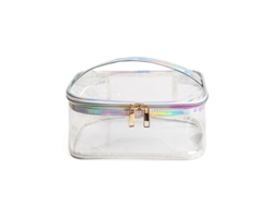 2026-bolsa De Maquillaje Transparente Resistente Al Agua, Organizador Portátil De Viaje De Pvc Con Doble Capa Y Asa Gruesa