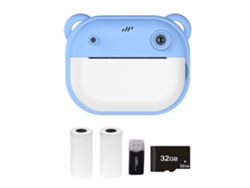 Cámara Infantil 1080p Con Impresora Térmica, Pantalla De 2,4" Y Tarjeta Regalo De 32 Gb Para Niños.