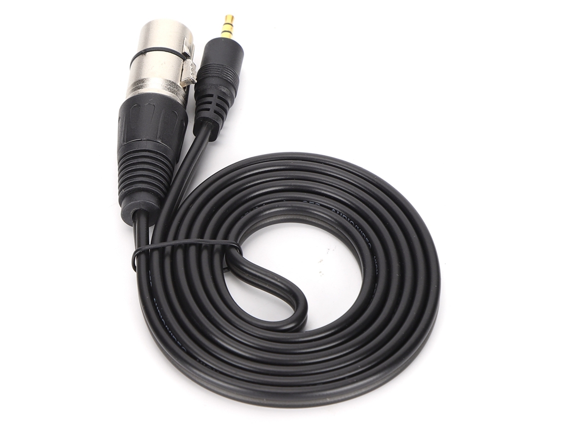 Cable De Micrófono De 3,5 Mm Macho A Xlr Hembra, Pvc, 1,5 M, Para Cámara Digital Y Pc, Negro.